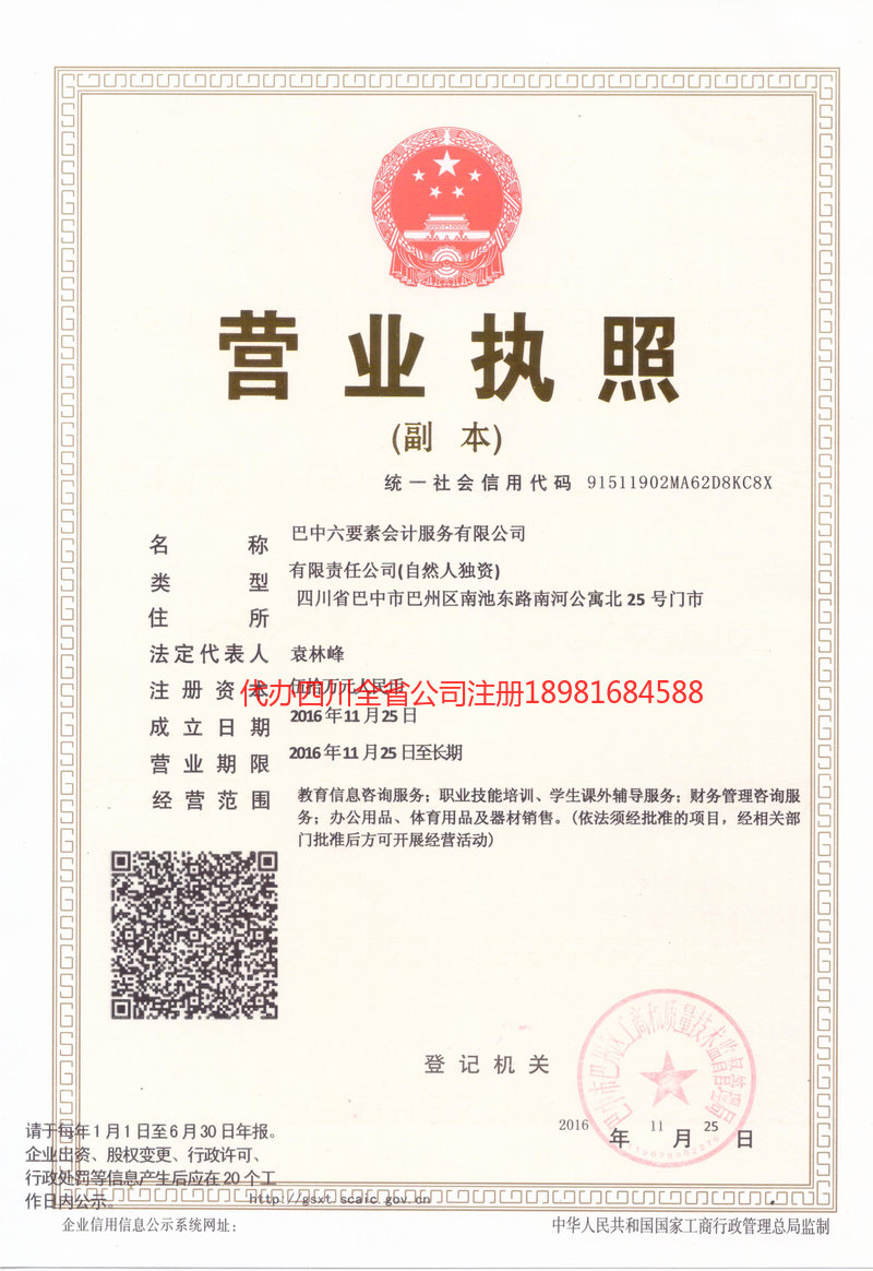 无为无为六要素会计服务有限公司